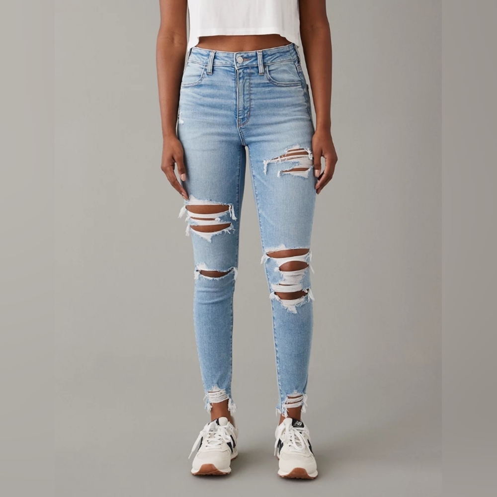 AE Next Level Ripped Super High-Waisted Jegging Size 12